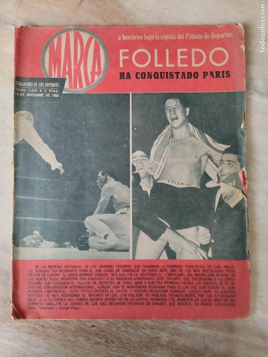 Coleccionismo deportivo: MARCA 1041 FOLLEDO BOXEO MADRID-SEVILLA BARCELONA VALENCIA BETIS AT.MADRID/BILBAO-REAL ZARAGOZA.1962