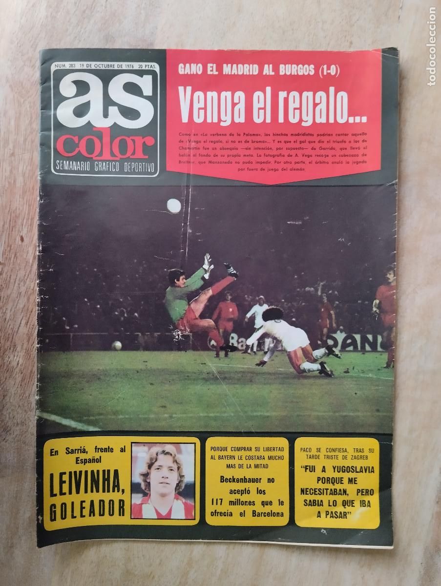 Coleccionismo deportivo: REVISTA AS COLOR N&ordm; 283 1976 POSTER REAL MADRID BALONCESTO CAMPEON 76/77-ARCONADA REAL SOCIEDAD