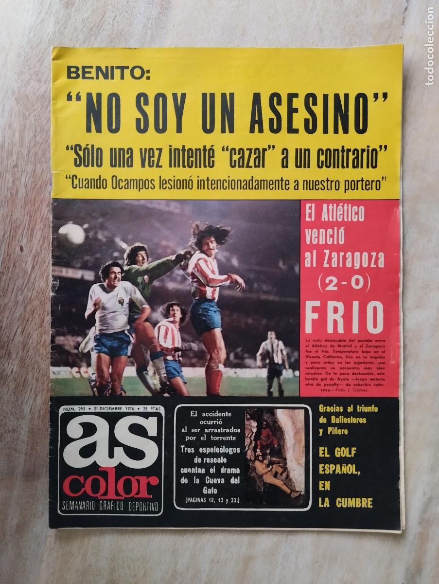 Coleccionismo deportivo: REVISTA AS COLOR N&ordm; 292 1976 POSTER ORANTES TENIS 76 - BENITO - GOLF BALLESTEROS RERAL ZARAGOZA..