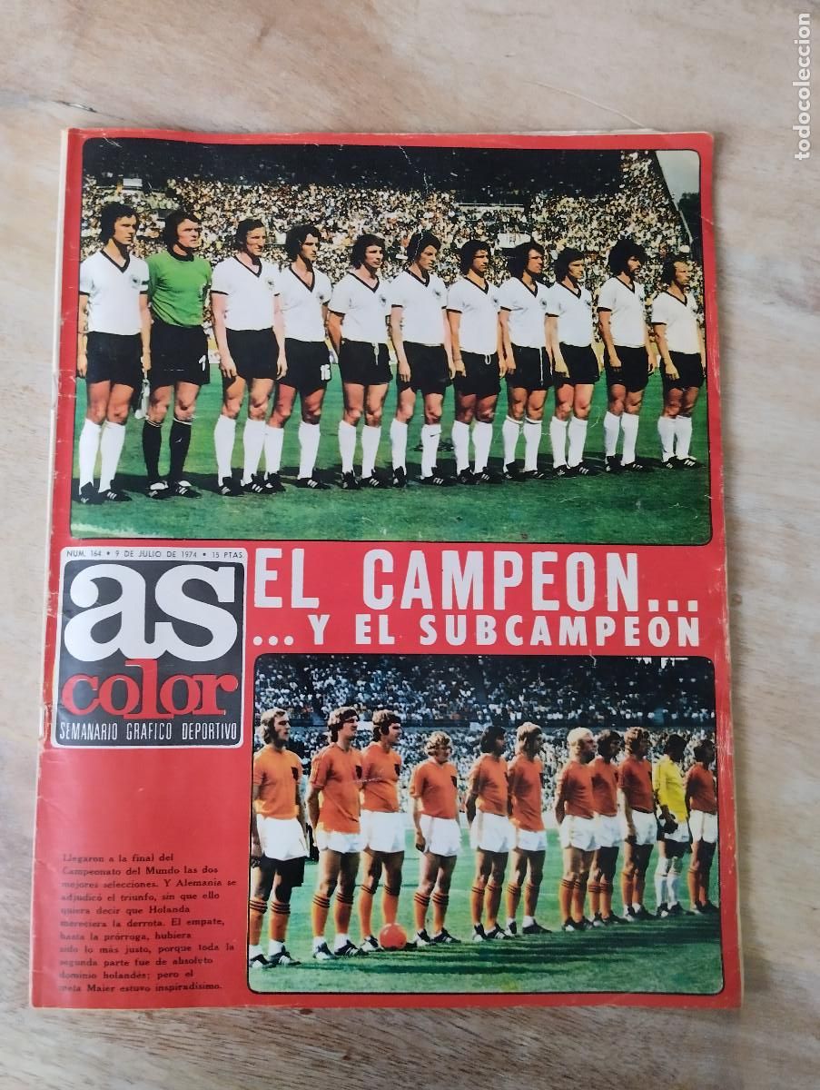 Coleccionismo deportivo: AS COLOR N&ordm; 164 A&Ntilde;O 1974 - FUTBOL POSTER REAL MADRID MUNDIAL BLASCO ZARRA BERNABEU POP CROSS CITROE