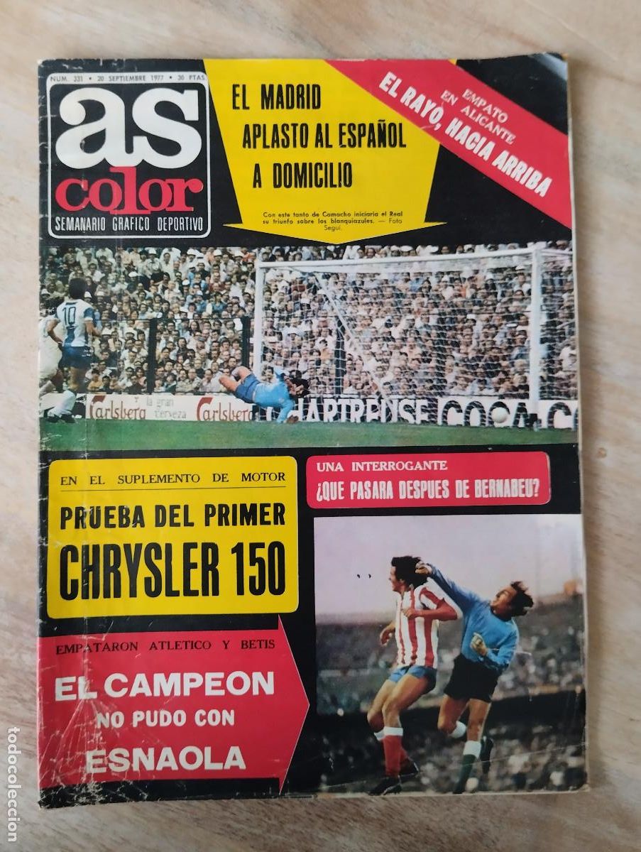 Coleccionismo deportivo: REVISTA AS COLOR N&ordm; 331 1977 POSTER EVANGELISTA BOXEO - BIRI BIRI ATLETICO DYNAMO COPA EUROPA