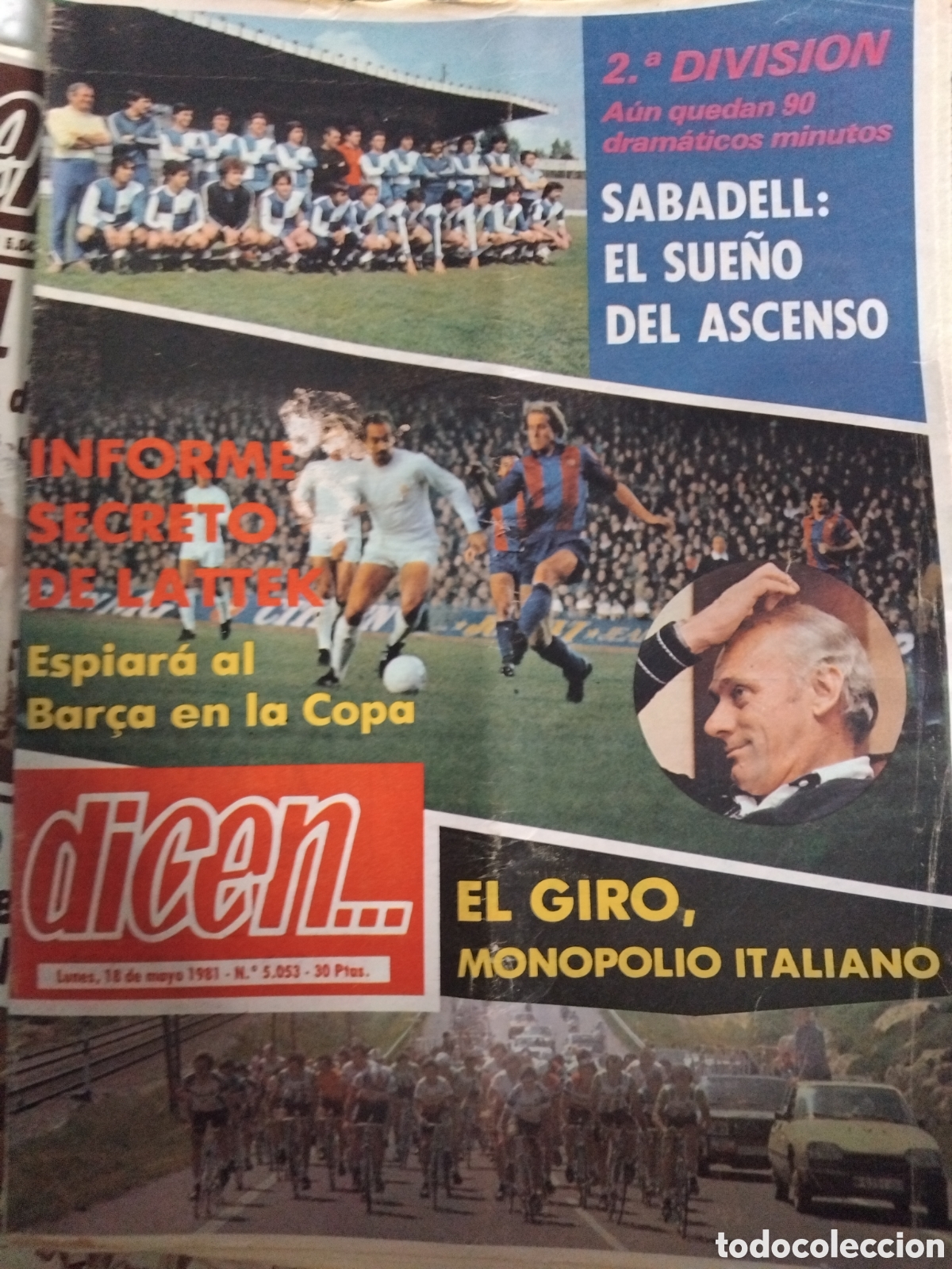 Coleccionismo deportivo: Periodico Sabadell + Angel Nieto 1981