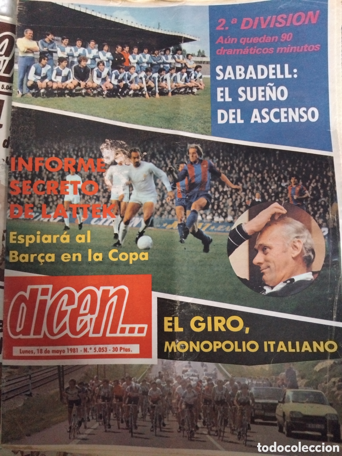 Coleccionismo deportivo: Periodico Sabadell + Angel Nieto 1981