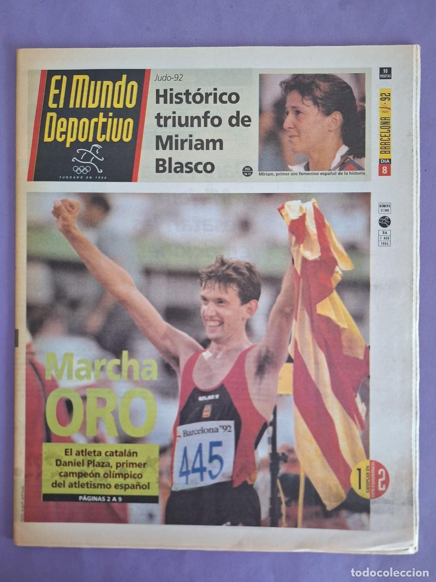 Coleccionismo deportivo: MUNDO DEPORTIVO N&ordm; 21.946 OLIMPIADAS 1992 BARCELONA DANIEL PLAZA ORO SOLER BAR&Ccedil;A