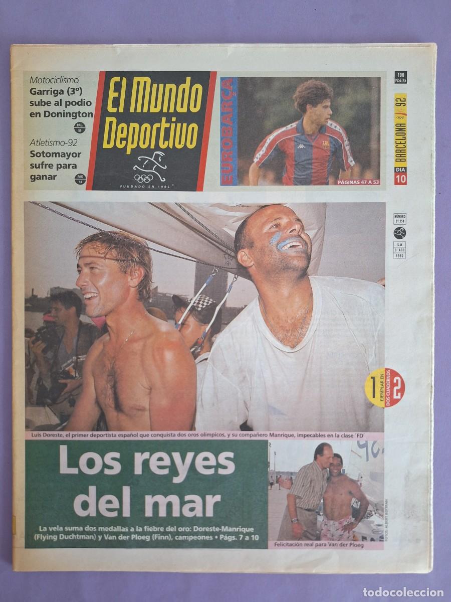 Sports collectibles: MUNDO DEPORTIVO N&ordm; 21.950 OLIMPIADAS 1992 BARCELONA VELA LOS REYES DEL MAR TENIS PRETEMPORADA BAR&Ccedil;A