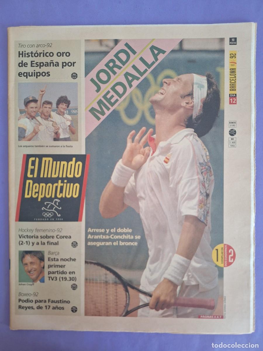 Coleccionismo deportivo: MUNDO DEPORTIVO N&ordm; 21.952 OLIMPIADAS 1992 BARCELONA ARRESE WATERPOLO FUTBOL PRETEMPORADA BAR&Ccedil;A