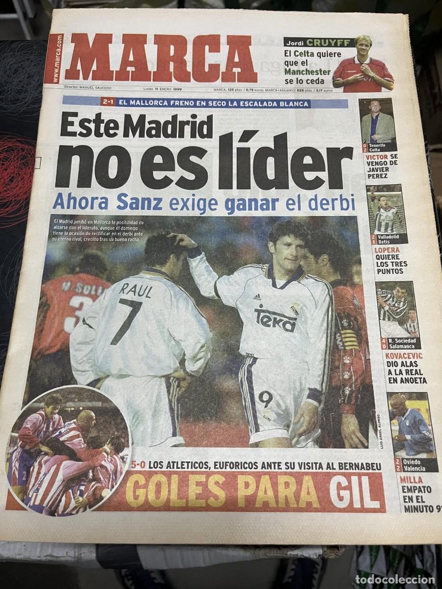 Coleccionismo deportivo: MARCA (11-1-1999) MALLORCA 2-1 REAL MADRID JORDI CRUYFF CELTA ATLETICO 5-0 EXTREMADURA BARCELONA