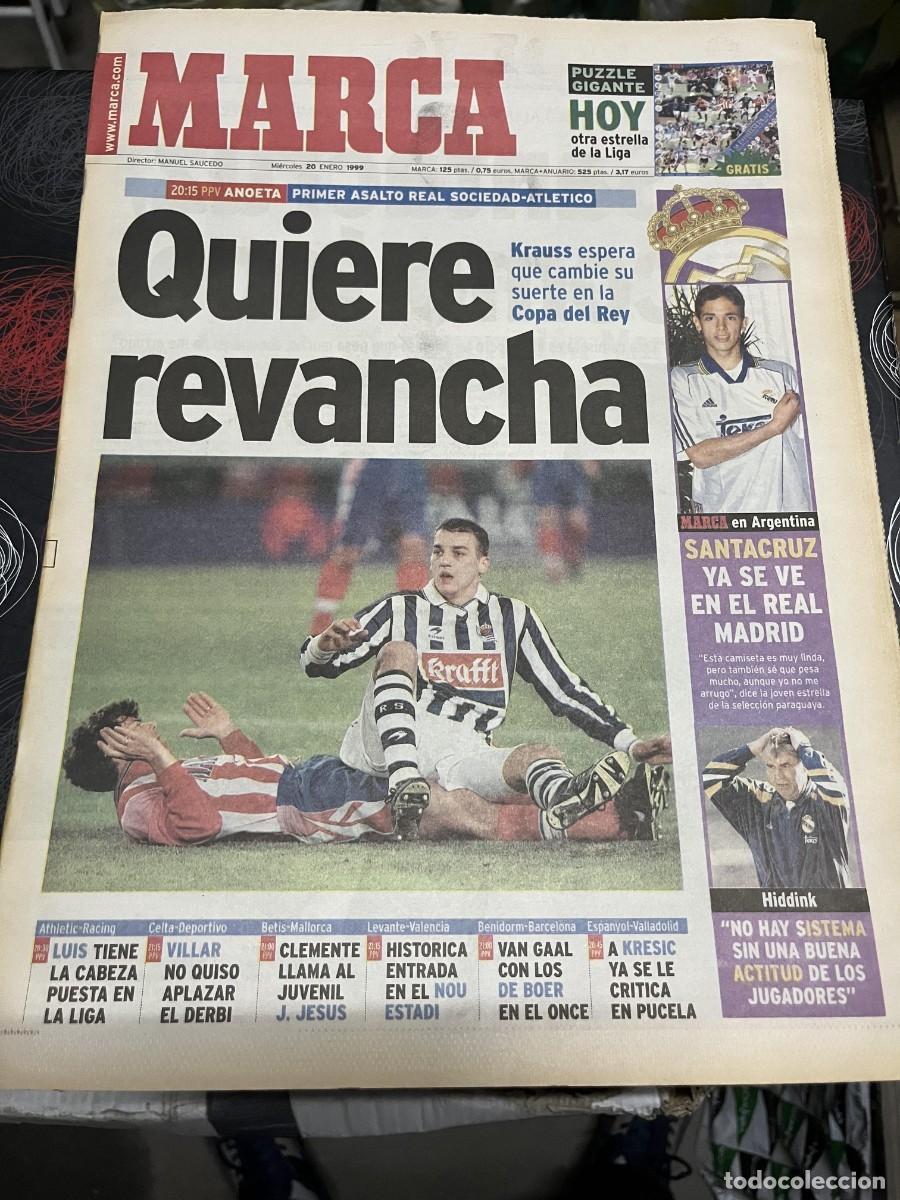 Coleccionismo deportivo: MARCA (20-1-1999) KOVACEVIC HOY REAL SOCIEDAD ATLETICO SANTACRUZ REAL MADRID HIDDINK OPEN AUSTRALIA