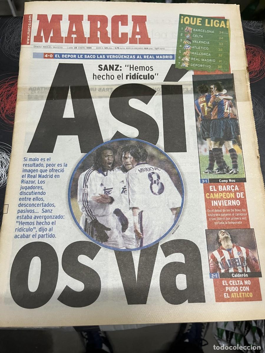 Coleccionismo deportivo: MARCA (25-1-1999) DEPORTIVO CORU&Ntilde;A 4-0 REAL MADRID RIVALDO BARCELONA 3-1 ZARAGOZA OPEN AUSTRALIA