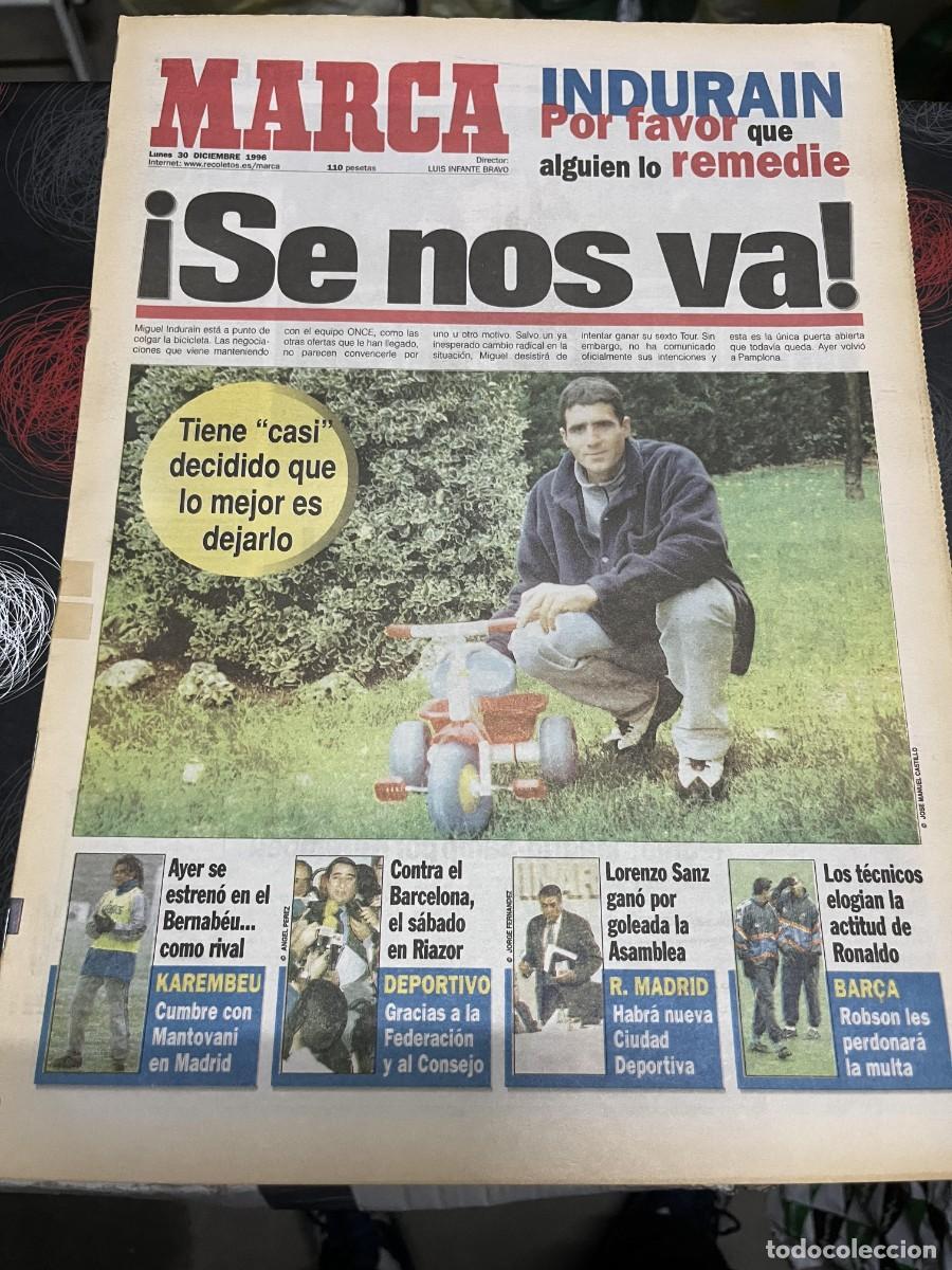 Coleccionismo deportivo: MARCA (30-12-1996) MIGUEL INDURAIN KAREMBEU ANTIC ATLETICO MADRID TOP JUGADORES DEL 96 MERLENE OTTEY