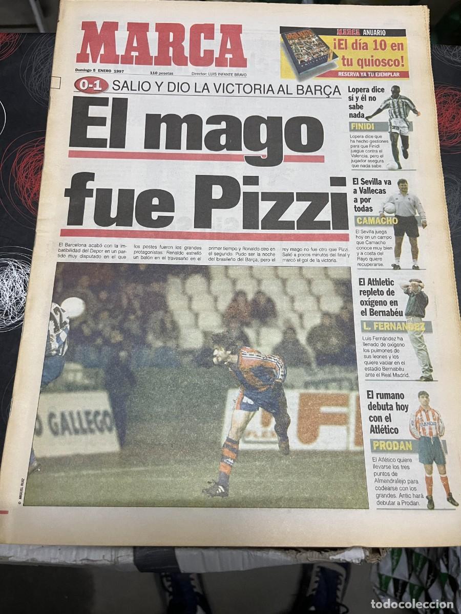 Coleccionismo deportivo: MARCA (5-1-1997) GOL PIZZI DEPORTIVO CORU&Ntilde;A 0-1 BARCELONA REAL MADRID ATHLETIC EXTREMADURA ATLETICO
