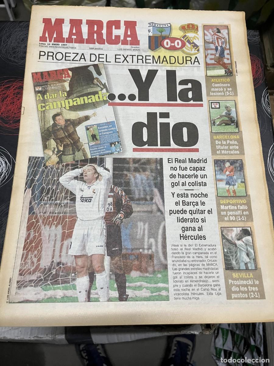 Coleccionismo deportivo: MARCA (13-1-1997) EXTREMADURA 0-0 REAL MADRID BARCELONA DE LA PE&Ntilde;A JULIA VAQUERO ARCARONS DAKAR