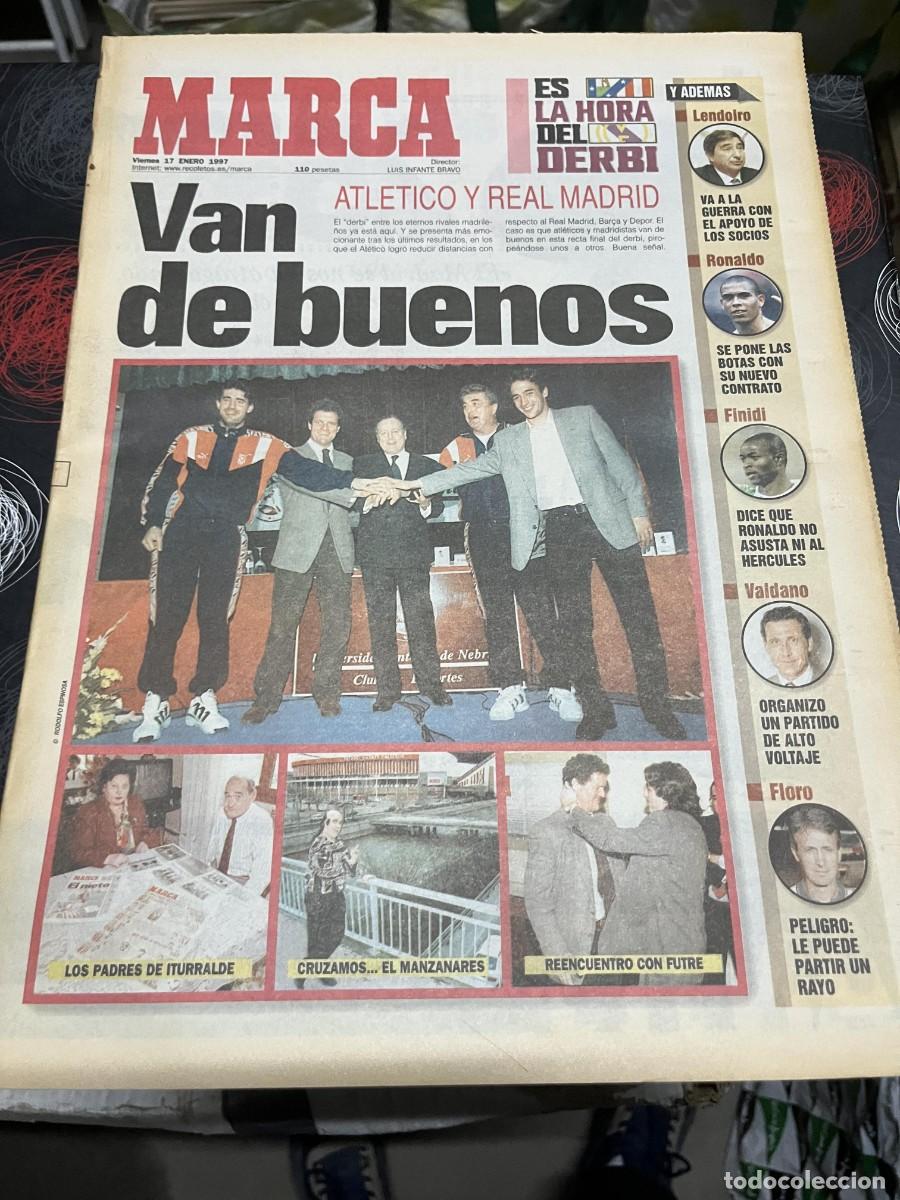 Coleccionismo deportivo: MARCA (17-1-1997) DERBI REAL MADRID ATLETICO PANUCCI RONALDO NAZARIO BARCELONA DAKAR FUTRE CAPELLO