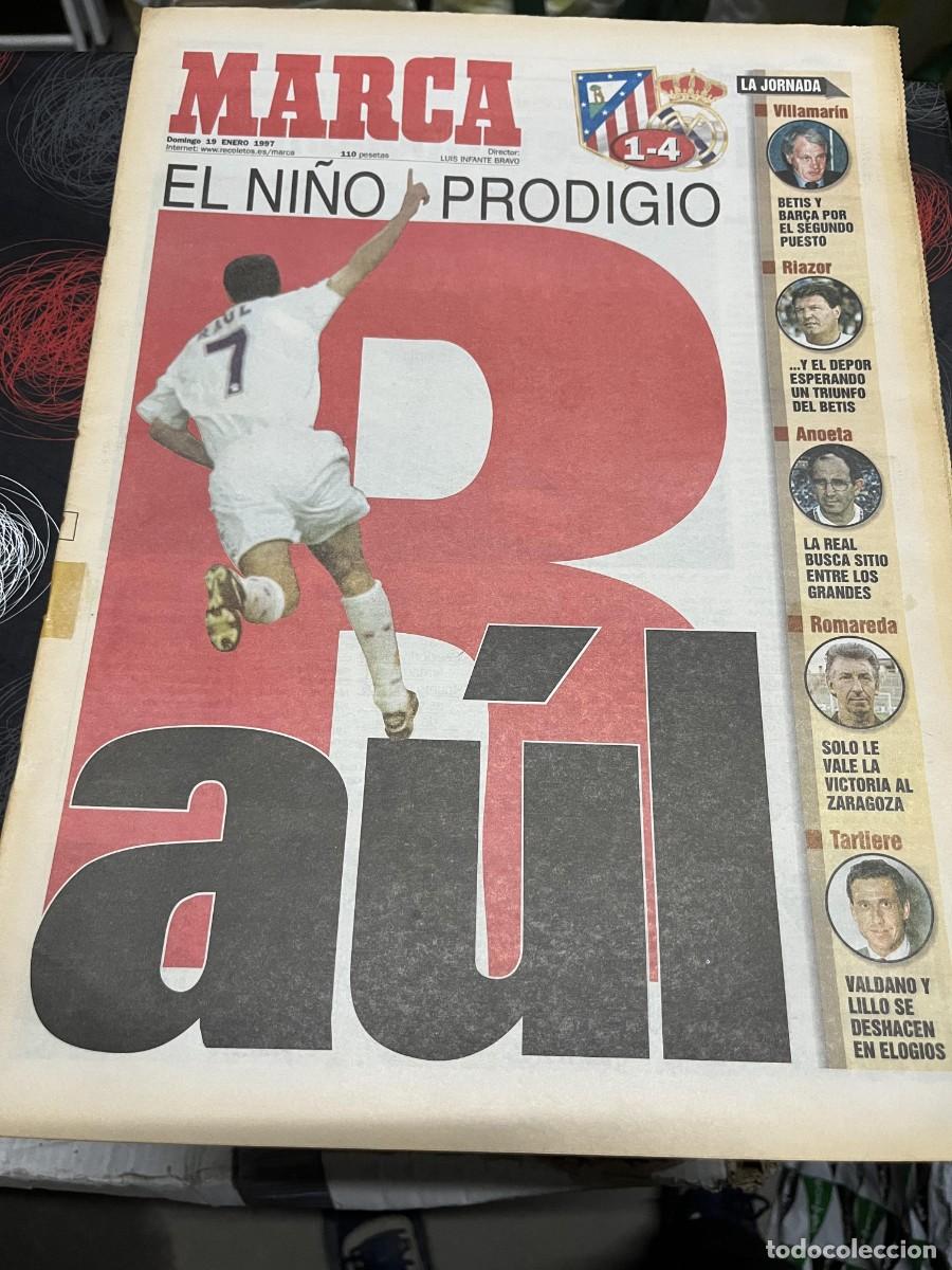 Coleccionismo deportivo: MARCA (19-1-1997) ATLETICO 1-4 REAL MADRID RAUL GONZALEZ BALONCESTO ESTUDIANTES