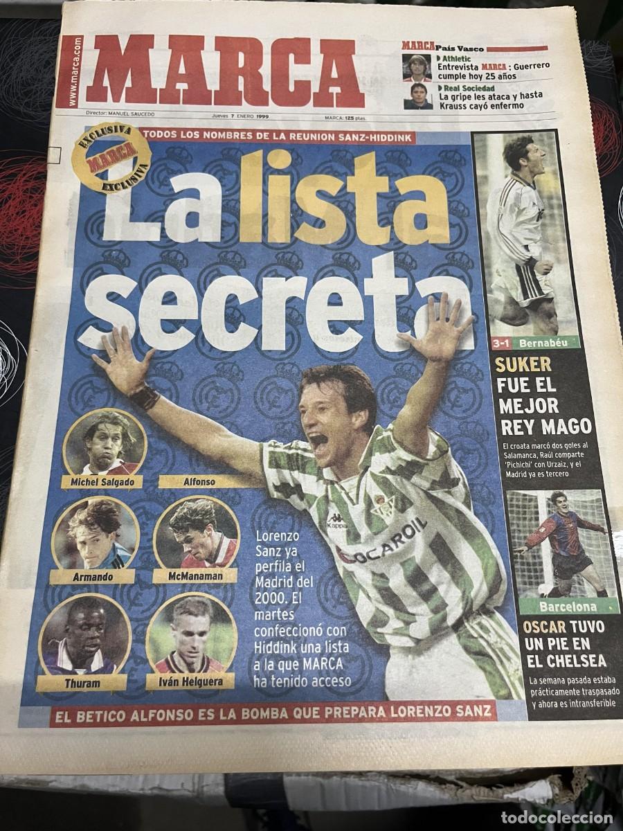 Coleccionismo deportivo: MARCA (7-1-1999)LORENZO SANZ ALFONSO PEREZ SUKER REAL MADRID 3-1 SALAMANCA OSCAR CHELSEA BALLESTEROS