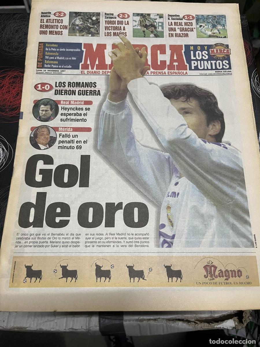 Coleccionismo deportivo: MARCA (15-12-1997) SUKER REAL MADRID 1-0 MERIDA TENERIFE 2-2 ATLETICO DEPORTIVO 1-1 R.SOCIEDAD