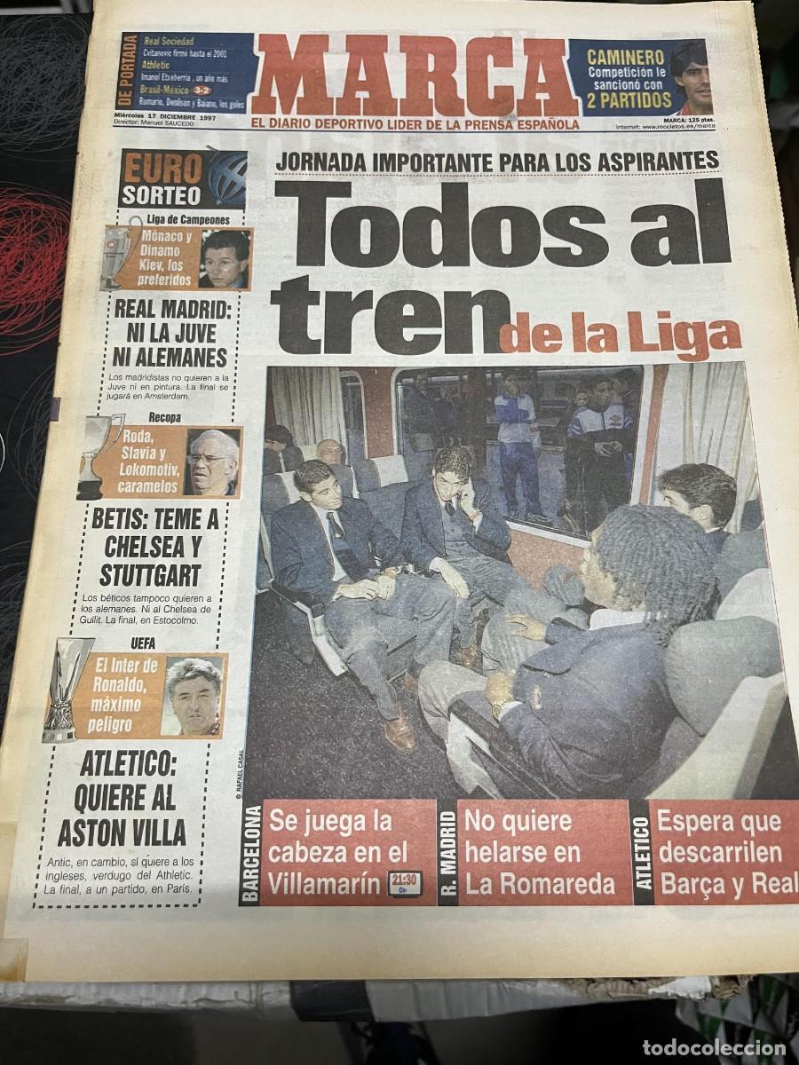 Coleccionismo deportivo: MARCA (17-12-1997) JORNADA LIGA SORTEO EUROPEO ZARAGOZA REAL MADRID BARCELONA
