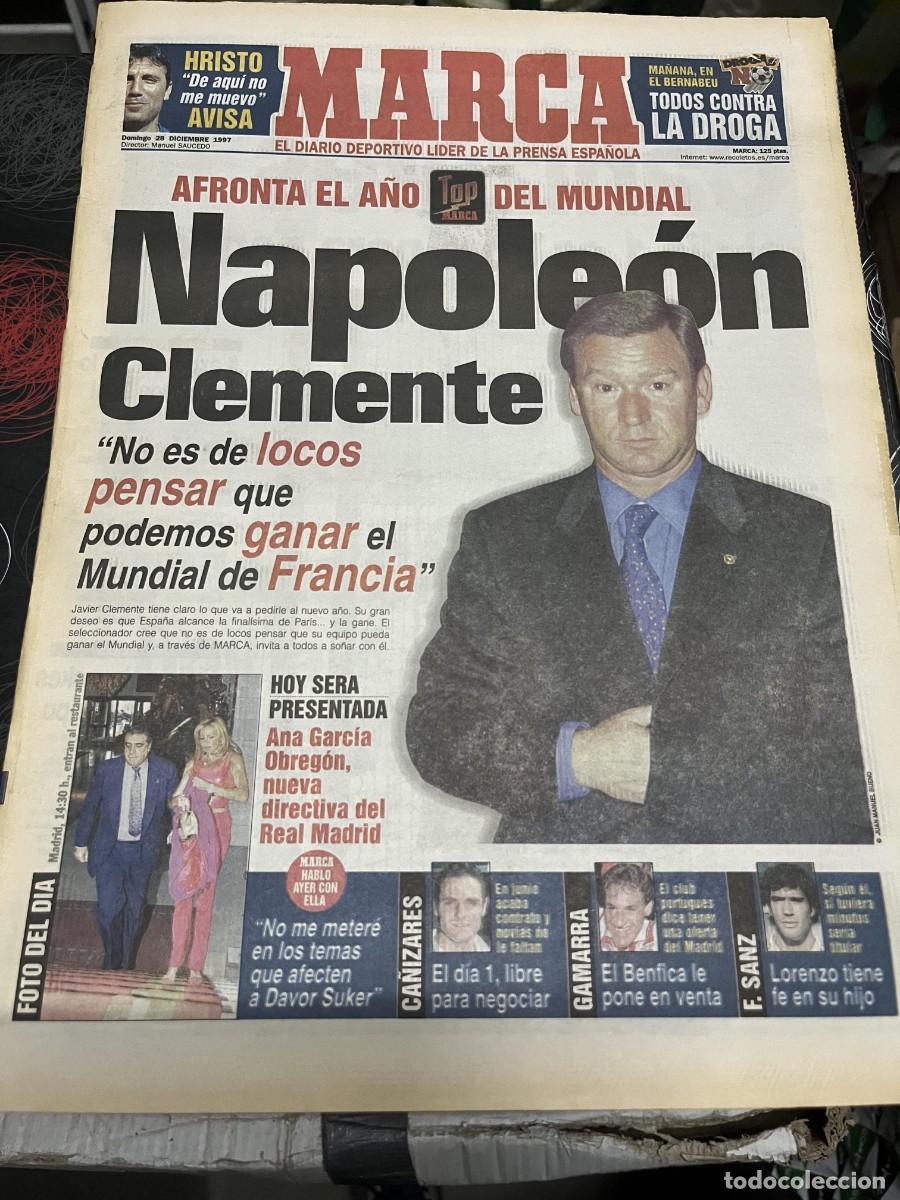 Coleccionismo deportivo: MARCA (28-12-1997) JAVIER CLEMENTE ANA GARCIA OBREGON LORENZO SANZ REAL MADRID CA&Ntilde;IZARES GAMARRA