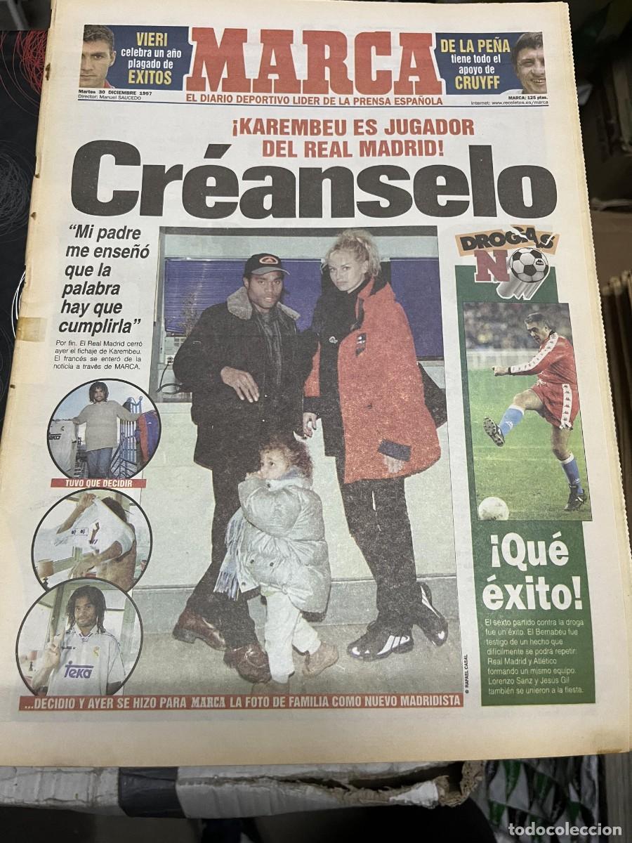 Coleccionismo deportivo: MARCA (30-12-1997) PARTIDO DROGAS NO KAREMBEU FICHAJE REAL MADRID PARIS GRANADA DAKAR JESUS GIL