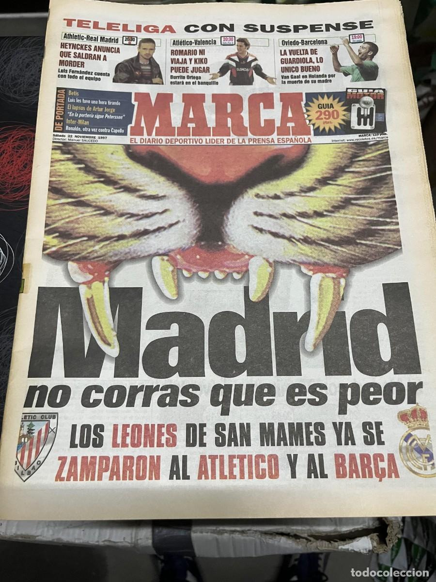 Coleccionismo deportivo: MARCA (22-11-1997)HOY ATHLETIC REAL MADRID JORNADA LIGA ATLETICO VALENCIA OVIEDO BAR&Ccedil;A RONALDO TYSON