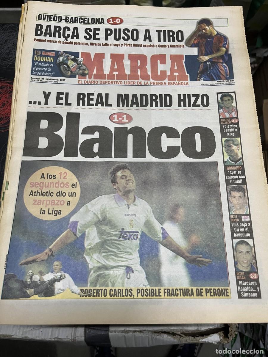 Coleccionismo deportivo: MARCA (23-11-1997)ATHLETIC 1-1 R.MADRID JORNADA LIGA ATLETICO 3-1 VALENCIA OVIEDO BARCELONA DOOHAN