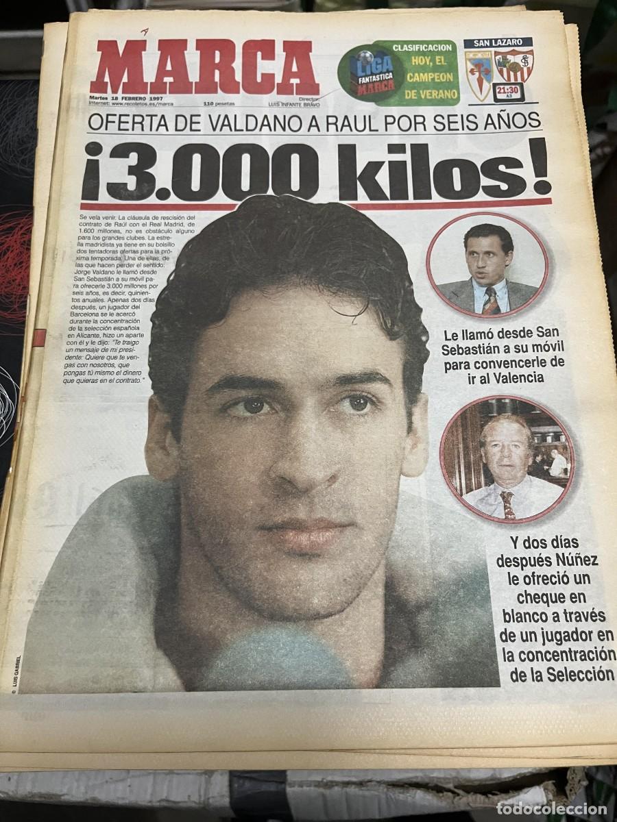 Coleccionismo deportivo: MARCA (18-2-1997) RAUL GONZALEZ VALDANO REAL MADRID FERMIN CACHO ESTIARTE FERRER SALAT BALONCESTO