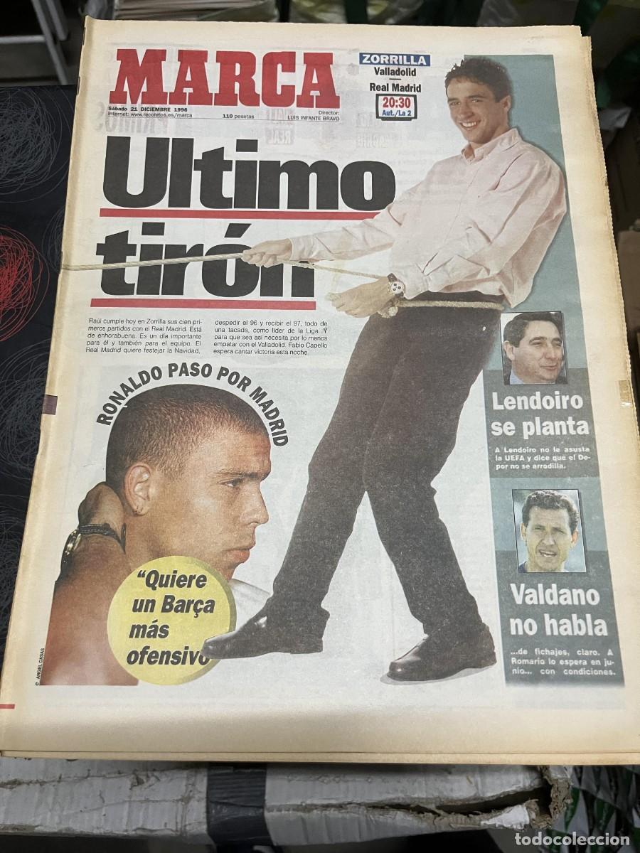 Coleccionismo deportivo: MARCA (21-12-1996) RAUL GONZALEZ HOY VALLADOLID REAL MADRID RONALDO NAZARIO LENDOIRO VALDANO