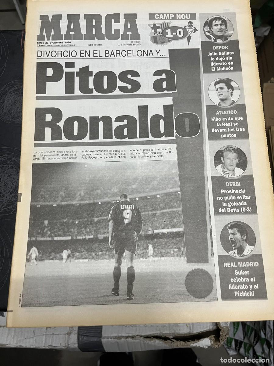 Coleccionismo deportivo: MARCA(23-12-1996)BARCELONA 1-0 CELTA VIGO PITOS RONALDO NAZARIO ATLETICO 2-2 R.SOCIEDAD JORNADA LIGA