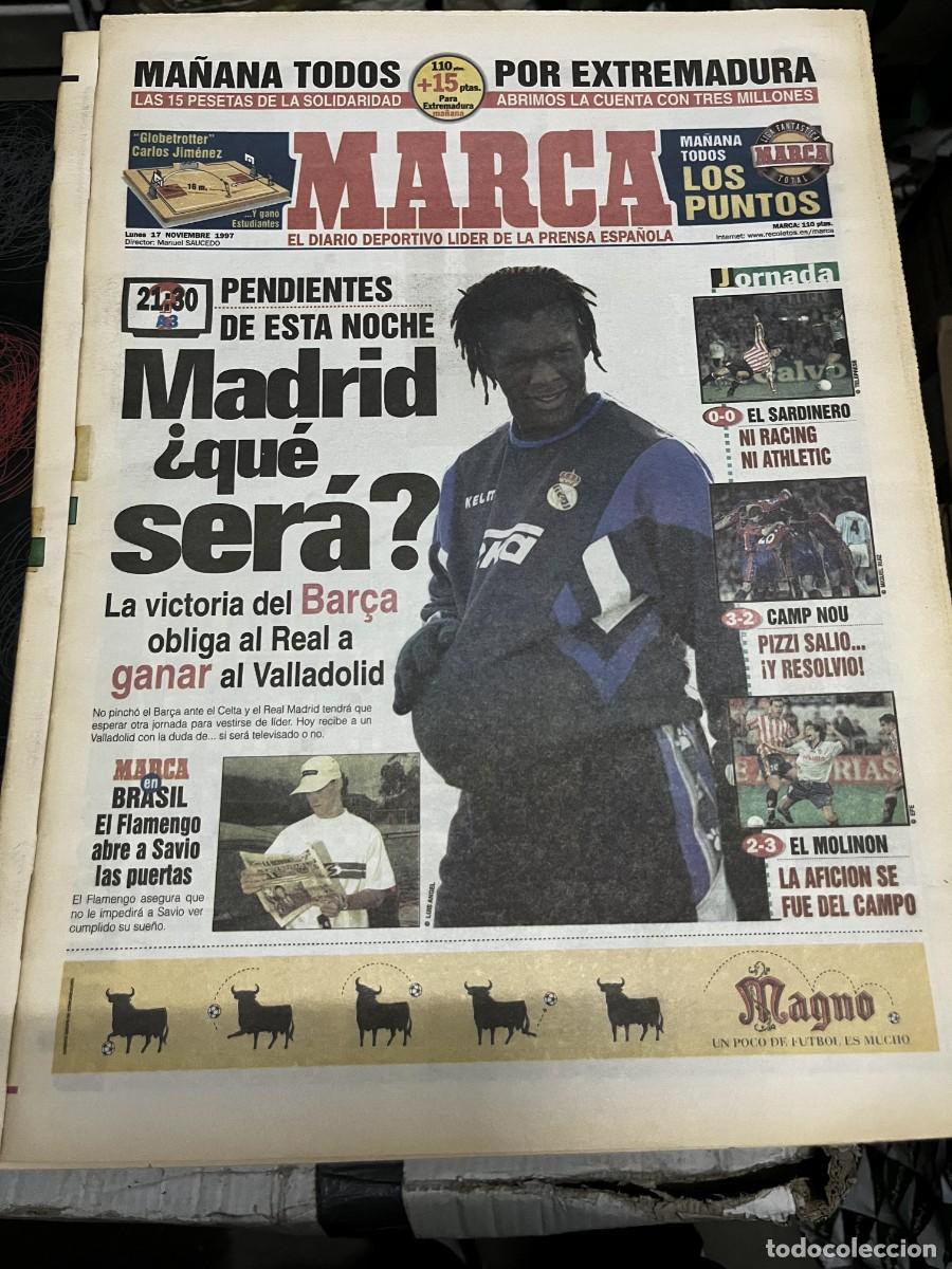Coleccionismo deportivo: MARCA(17-11-1997)SEEDORF JORNADA RACING 0-0 ATHLETIC BARCELONA 3-2 CELTA R.MADRID VALLADOLID SAVIO