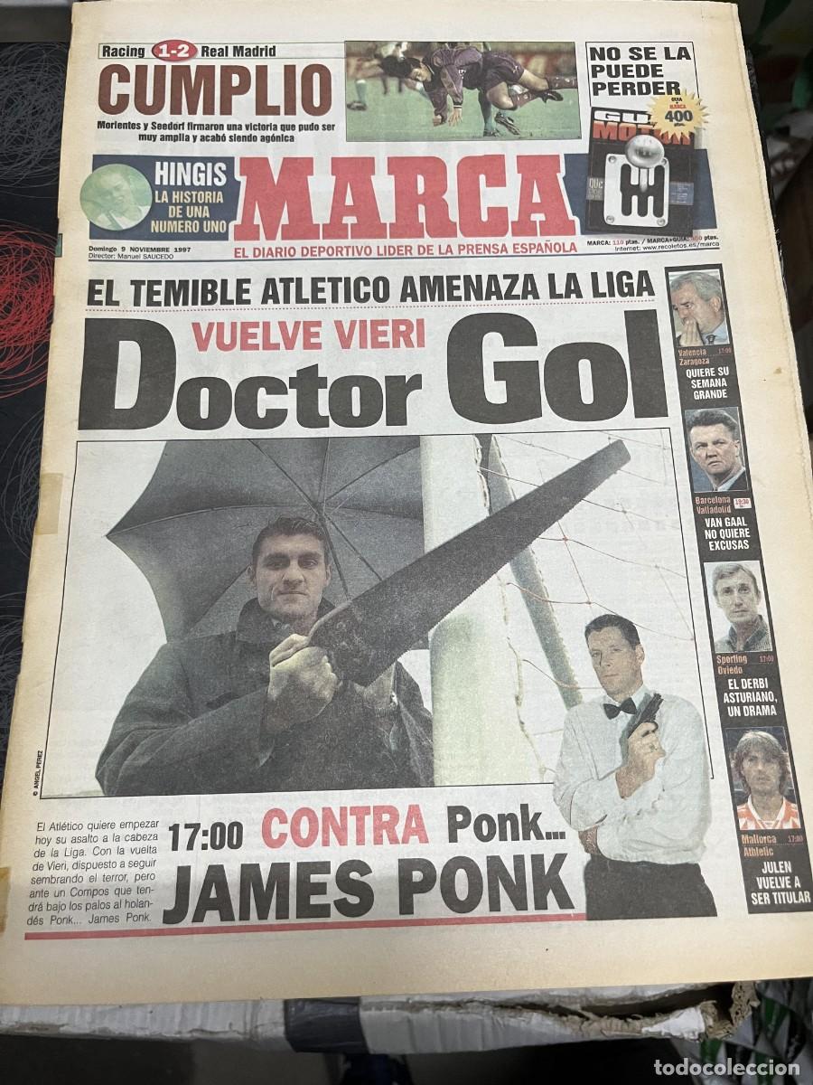 Coleccionismo deportivo: MARCA (9-11-1997) HINGIS RACING SANTANDER 1-2 REAL MADRID VIERI ATLETICO MADRID ALL STAR BALONCESTO