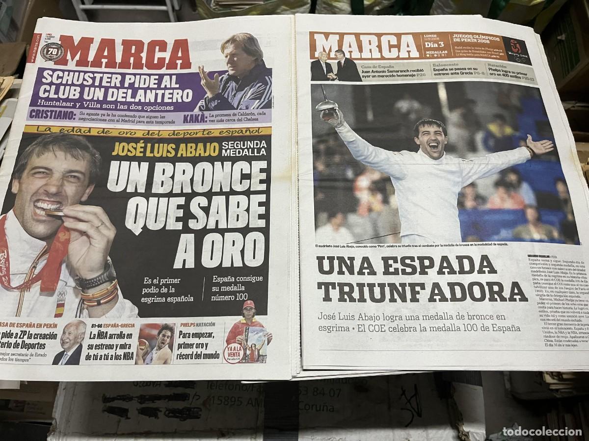Coleccionismo deportivo: MARCA (11-8-2008) OLIMPIADAS MEDALLA BRONCE JOSE LUIS ABAJO SCHUSTER SAMARANCH NADAL KAKA CRISTIANO