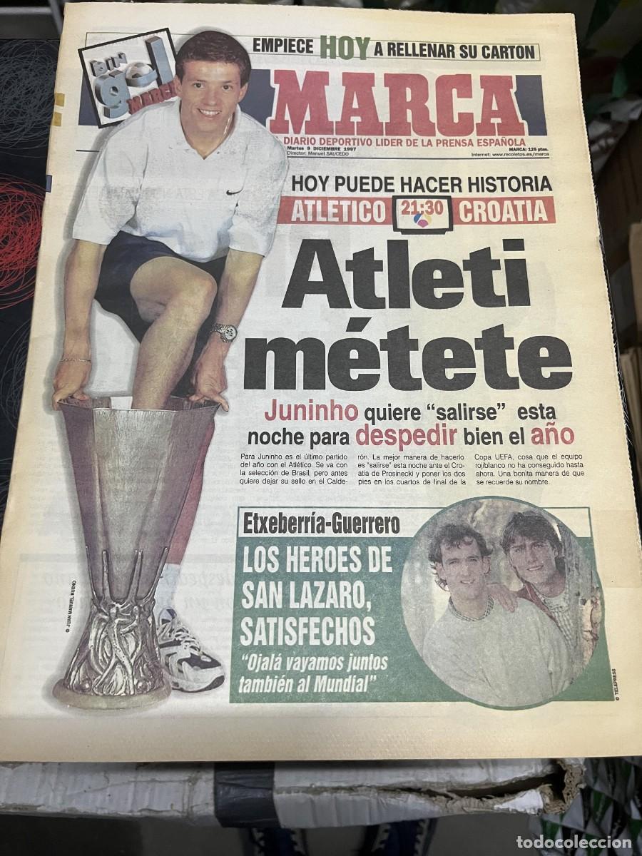 Coleccionismo deportivo: MARCA (9-12-1997) JUNINHO HOY ATLETICO MADRID CROATIA ZAGREB VAN GAAL HEYNCKES