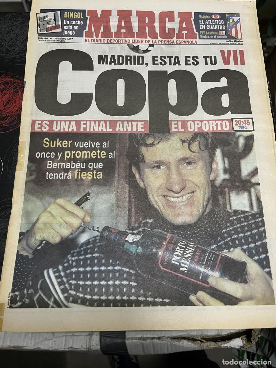 Coleccionismo deportivo: MARCA (10-12-1997) UEFA ATLETICO MADRID 1-0 CROATIA ZAGREB SUKER REAL MADRID OPORTO SAVIO