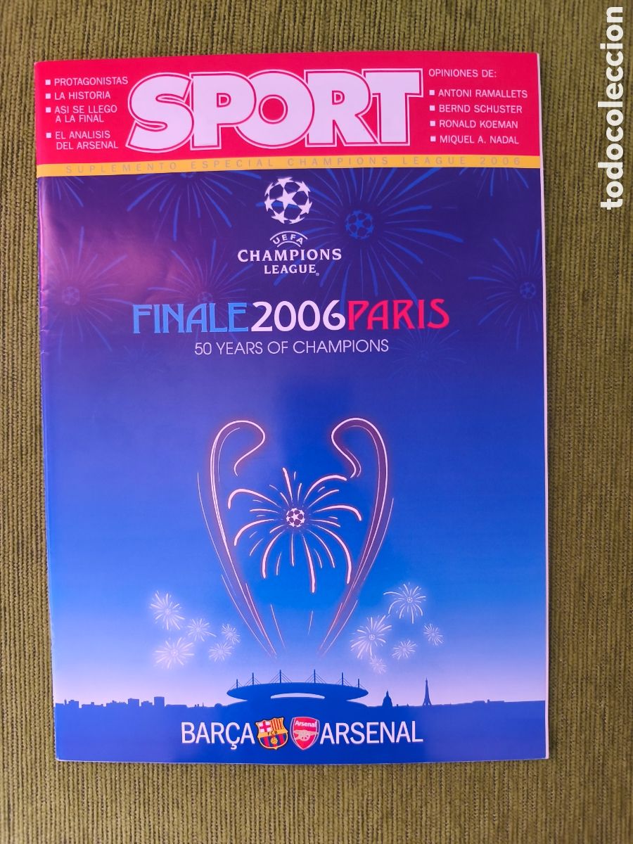 Coleccionismo deportivo: REVISTA ESPECIAL PERI&Oacute;DICO SPORT. FINAL CHAMPIONS 2006. FC BARCELONA/ARSENAL