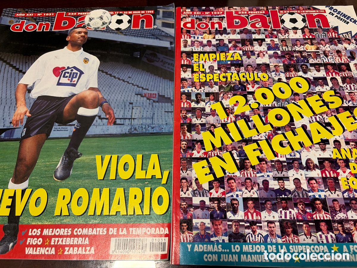 Coleccionismo deportivo: Dos revistas Don Bal&oacute;n Deportivo Coru&ntilde;a campe&oacute;n Supercopa Fichaje Figo Barcelona Etxeberria 1995
