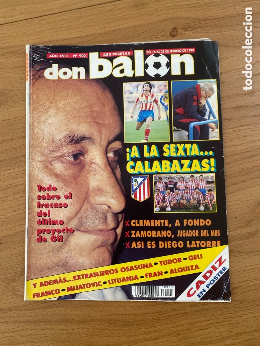 Coleccionismo deportivo: Don bal&oacute;n 903 - Poster Cadiz - Atl&eacute;tico - Osasuna - Zaragoza - Tenerife Albacete - Mijatovic - Bar&ccedil;a