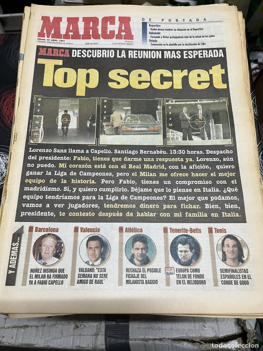 Coleccionismo deportivo: MARCA (19-4-1997) LORENZO SANZ FABIO CAPELLO REAL MADRID MIJATOVIC LIVERPOOL MANCHESTER UNITED