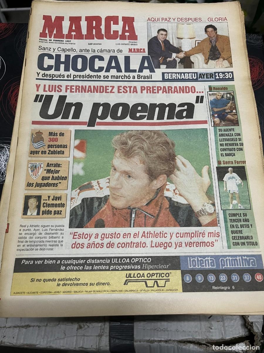 Coleccionismo deportivo: MARCA (28-2-1997) LUIS FERNANDEZ ATHLETIC BILBAO LORENZO SANZ CAPELLO ARANTXA SANCHEZ VICARIO