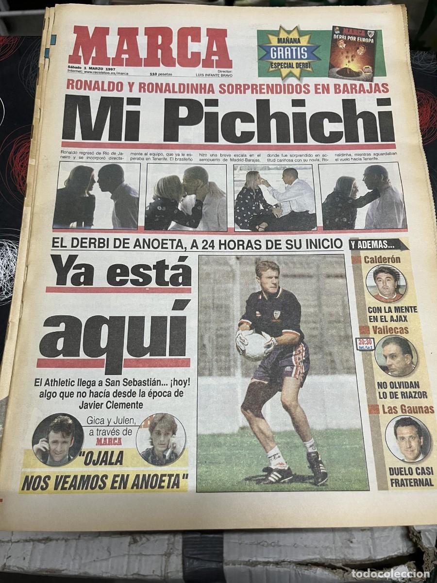 Coleccionismo deportivo: MARCA (1-3-1997) RONALDO RONALDINHA REAL SOCIEDAD ATHLETIC BILBAO SEVILLA CARLOS SAINZ