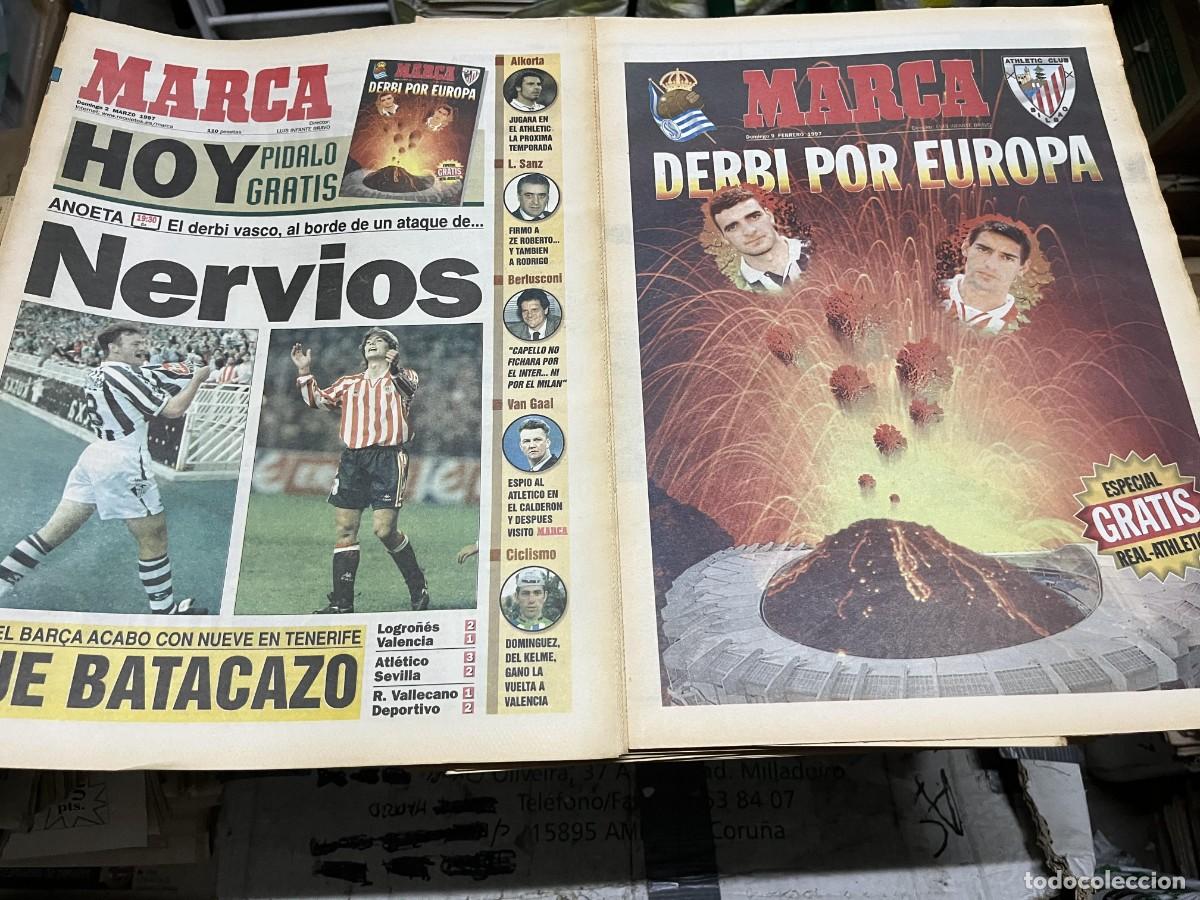 Coleccionismo deportivo: MARCA (2-3-1997) DERBI REAL SOCIEDAD ATHLETIC BILBAO TENERIFE 4-0 BARCELONA JOSE MARIA OLAZABAL GOLF