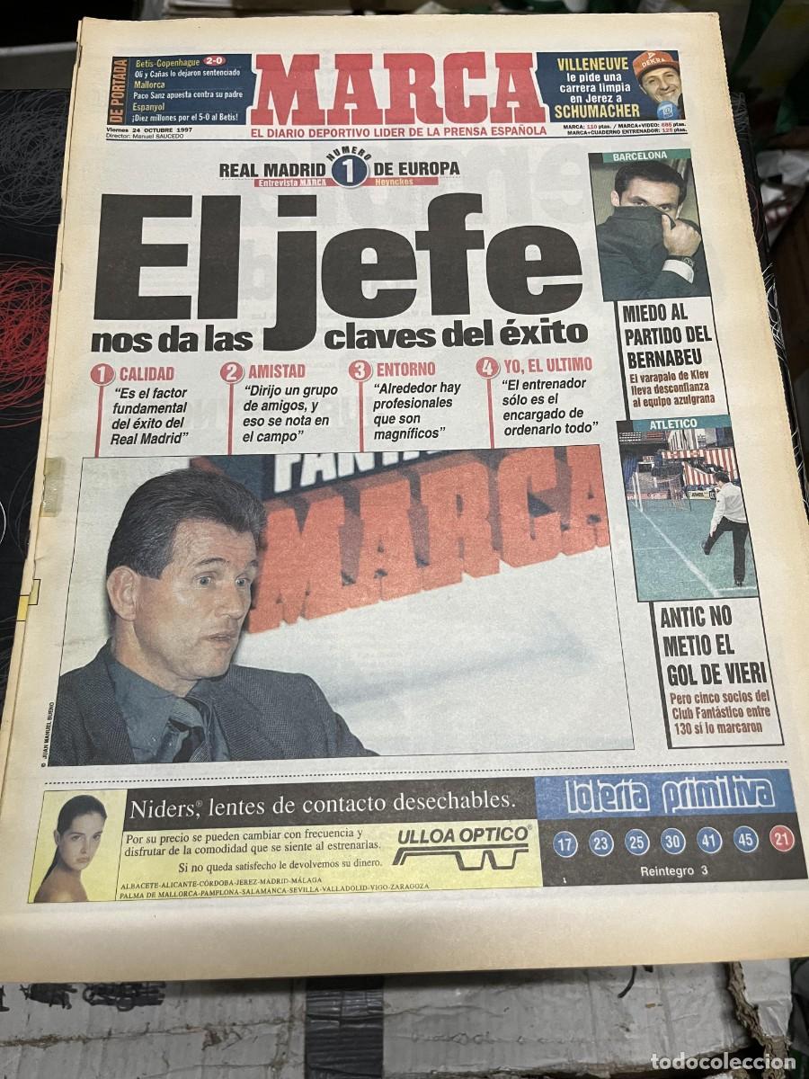 Coleccionismo deportivo: MARCA (24-10-1997)ENTREVISTA HEYNCKES VILLENEUVE SCHUMACHER ANTIC SUKER BETIS 2-0 COPENHAGUE MARATON