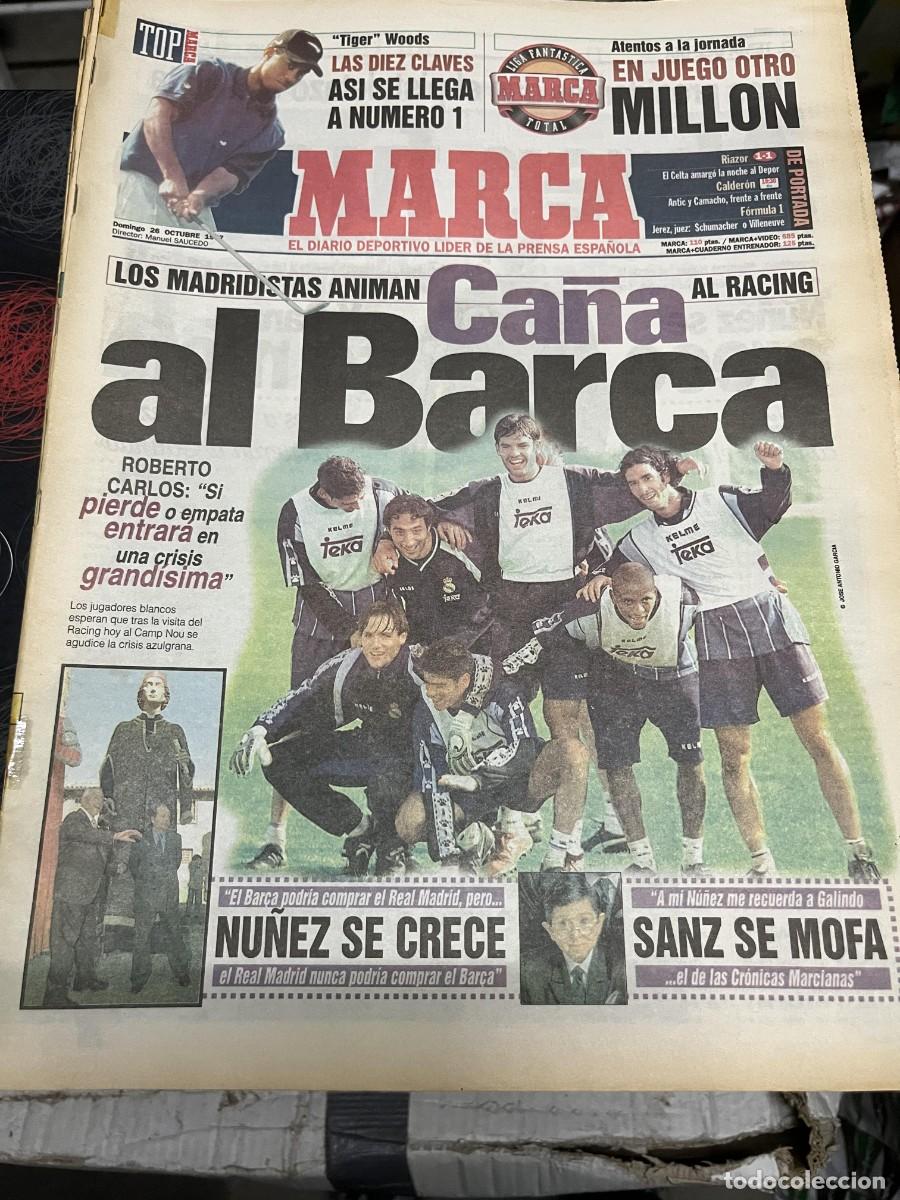Coleccionismo deportivo: MARCA (26-10-1997) ROBERTO CARLOS REAL MADRID NU&Ntilde;EZ BARCELONA VAN GAAL TIGER WOODS SCHUMACHER