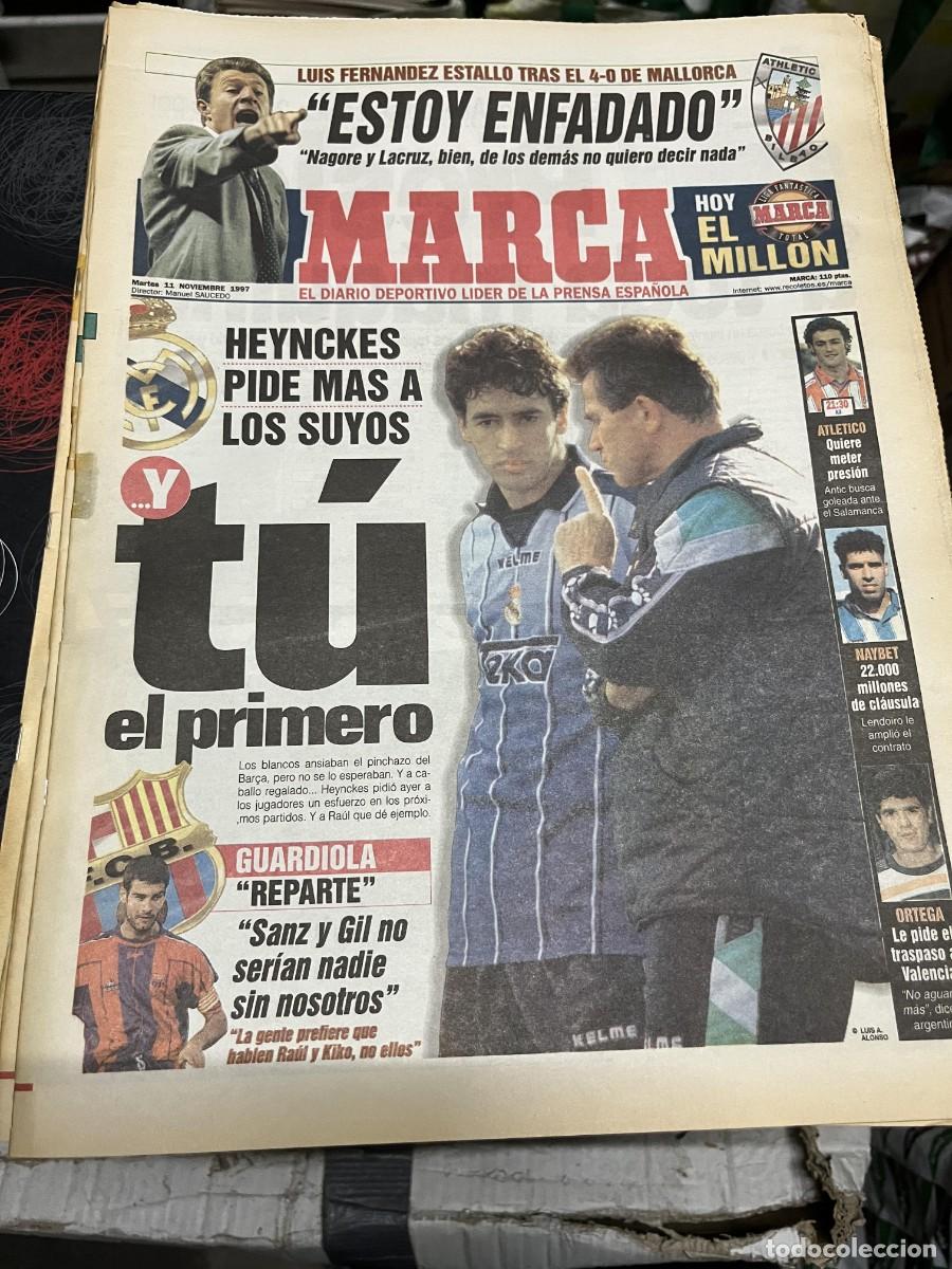 Coleccionismo deportivo: MARCA(11-11-1997)HEYNCKES RAUL GONZALEZ REAL MADRID GUARDIOLA ATLETICO SALAMANCA TENIS BRUGUERA MOYA