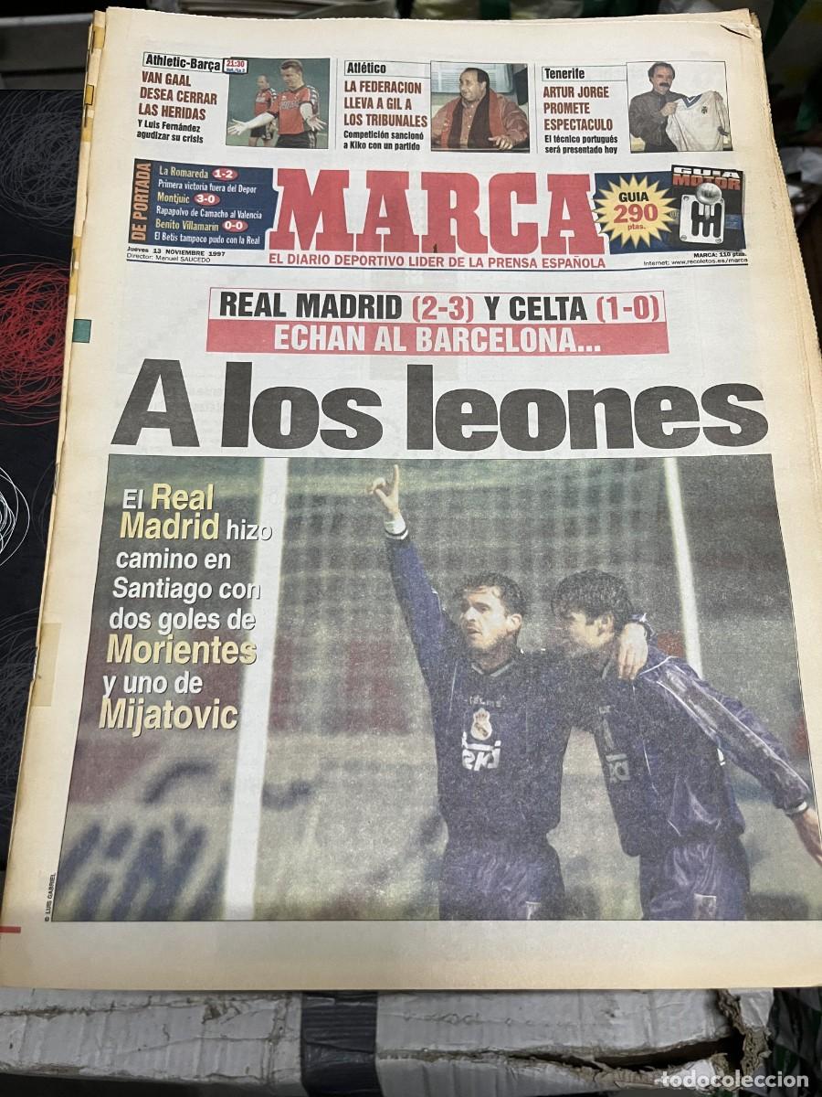 Coleccionismo deportivo: MARCA (13-11-1997) JORNADA LIGA COMPOSTELA 2-3 REAL MADRID TODOTERRENO MICHAEL JORDAN