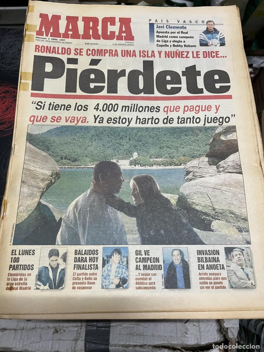 Coleccionismo deportivo: MARCA (2-4-1997) RONALDO RONALDINHA BARCELONA NU&Ntilde;EZ ATHLETIC MARIO KEMPES CELTA BETIS ANTONIO BARO