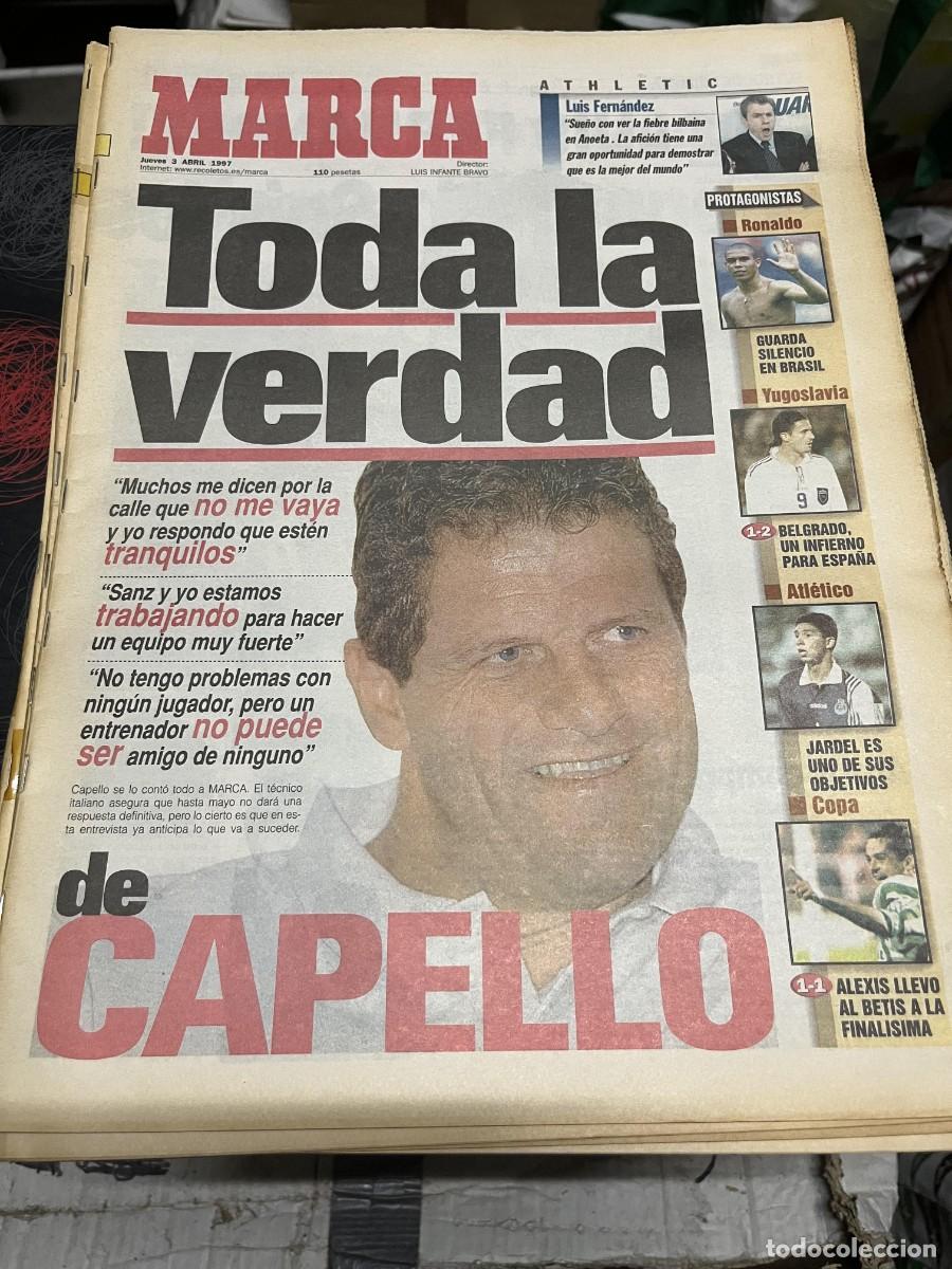Coleccionismo deportivo: MARCA (3-4-1997) FABIO CAPELLO REAL MADRID LUIS FERNANDEZ ATHLETIC BILBAO RONALDO NAZARIO NU&Ntilde;EZ