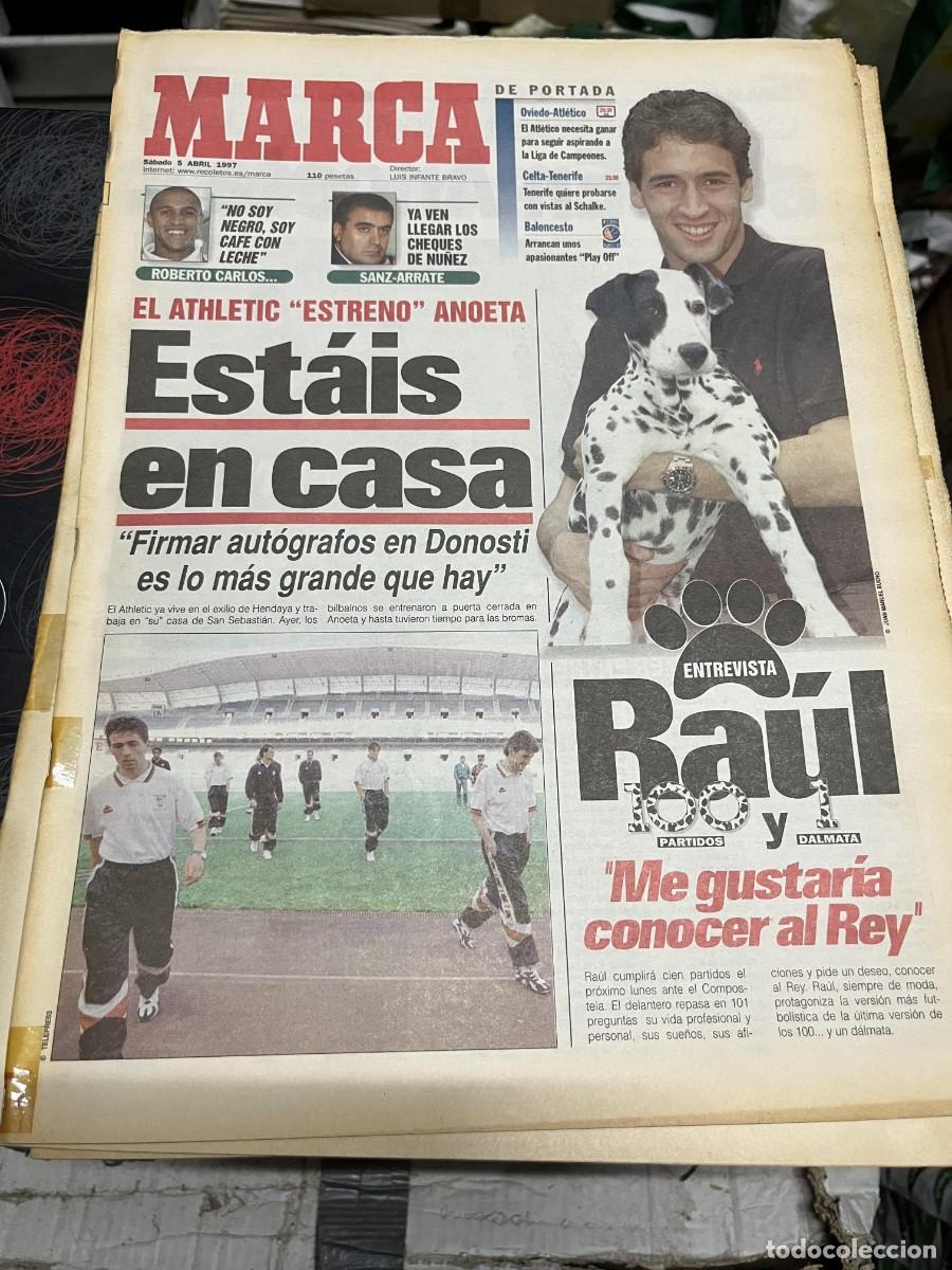 Coleccionismo deportivo: MARCA (5-4-1997) RAUL GONZALEZ ATHLETIC BILBAO REAL SOCIEDAD CRUYFF BARCELONA RONALDO BALONCESTO