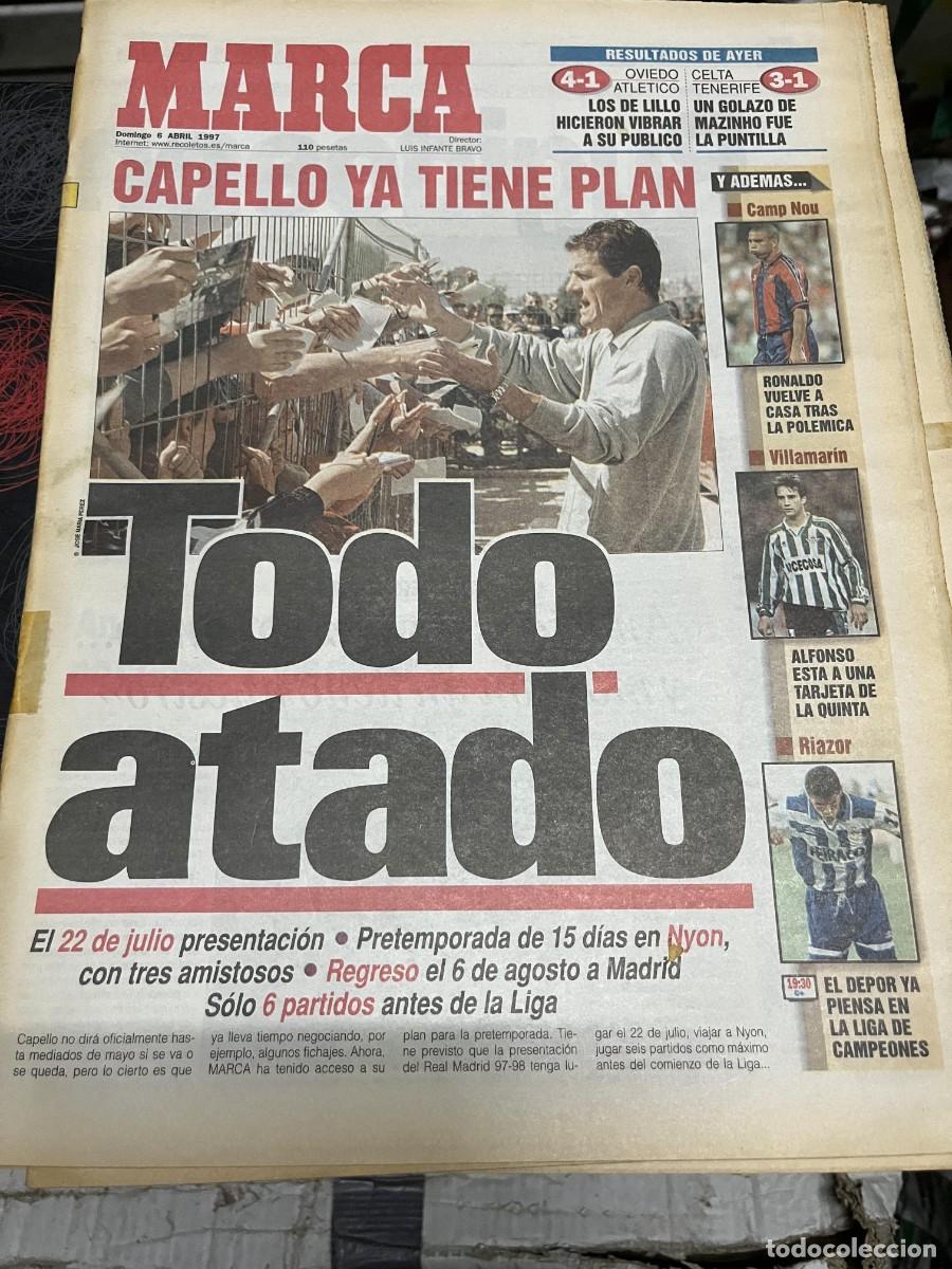 Coleccionismo deportivo: MARCA (6-4-1997) FABIO CAPELLO REAL MADRID REAL SOCIEDAD RIVALDO DEPORTIVO CORU&Ntilde;A
