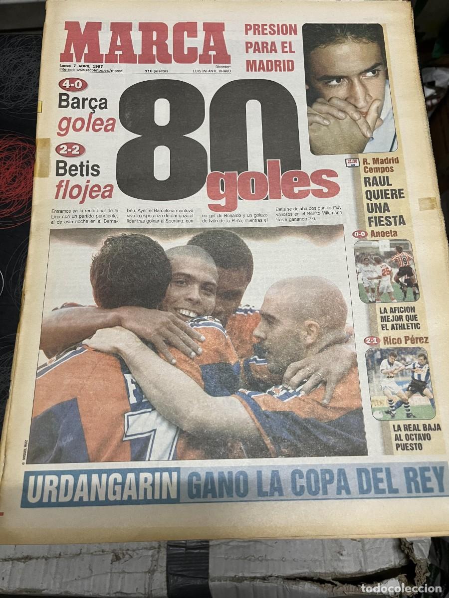 Coleccionismo deportivo: MARCA (7-4-1997) RAUL GONZALEZ URDANGARIN ATHLETIC 0-0 SEVILLA R.MADRID COMPOSTELA DOOHAN
