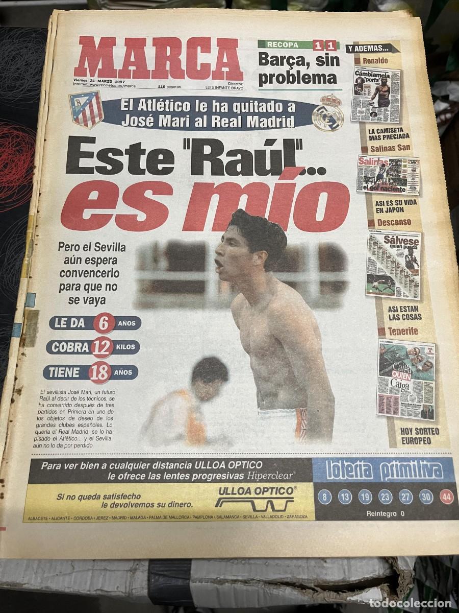 Coleccionismo deportivo: MARCA (21-3-1997) JOSE MARI ATLETICO MADRID CAPELLO ZE ROBERTO ALKORTA FUTRE ESNAIDER JULIO SALINAS